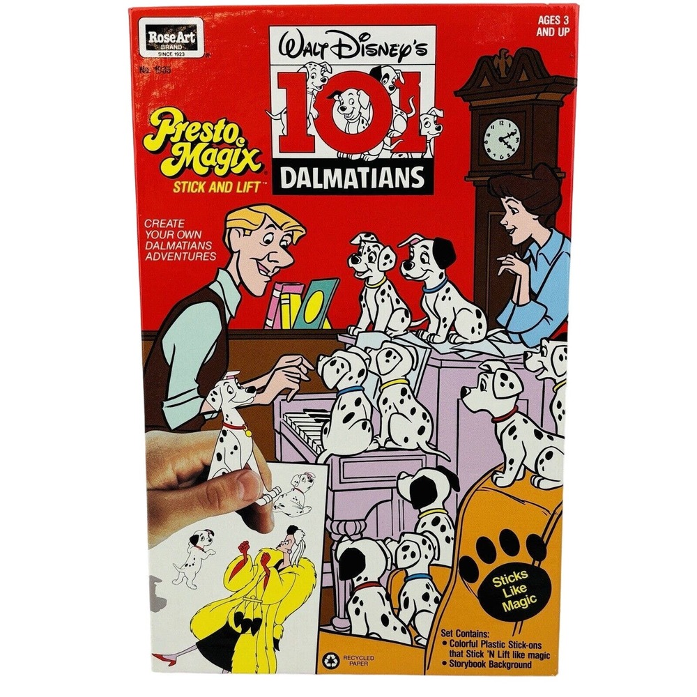 Vtg Disney 101 Dalmatians Presto‎ Magix Stick & Lift Playset 1991 Rose Art NOS